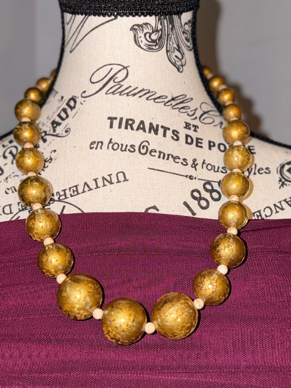 Gold Ball Beaded Necklace for Women